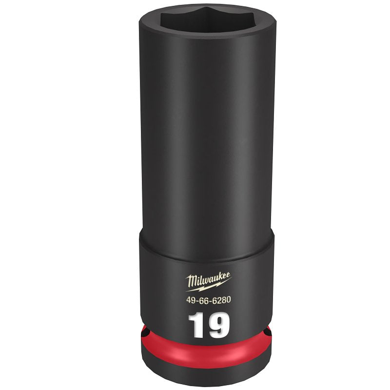 MILWAUKEE Milwaukee SHOCKWAVE Impact Duty Series 49-66-6280 Deep Impact Socket, 19 mm Socket, 1/2 in Drive, Square Drive, 6-Point TOOLS MILWAUKEE