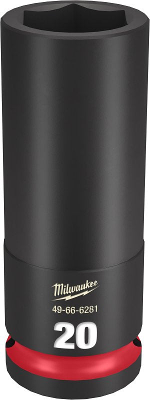 MILWAUKEE Milwaukee SHOCKWAVE Impact Duty Series 49-66-6281 Deep Impact Socket, 20 mm Socket, 1/2 in Drive, Square Drive, 6-Point TOOLS MILWAUKEE