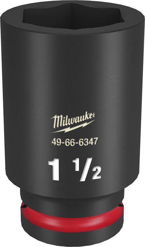 MILWAUKEE Milwaukee SHOCKWAVE Impact Duty Series 49-66-6347 Deep Impact Socket, 1-1/2 in Socket, 3/4 in Drive, Square Drive TOOLS MILWAUKEE