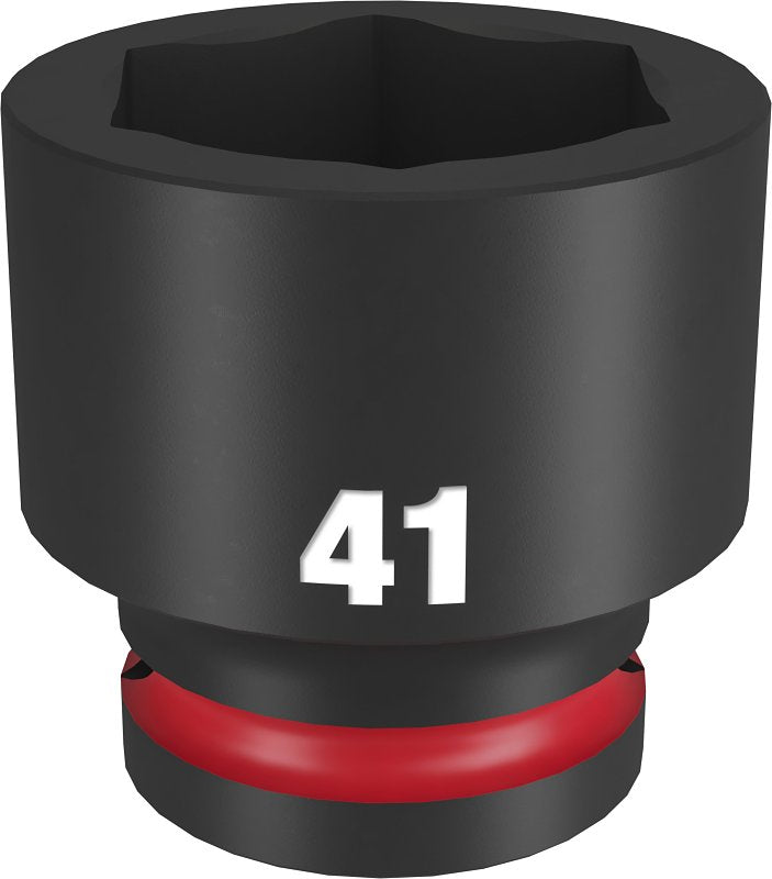 MILWAUKEE Milwaukee SHOCKWAVE Impact Duty 49-66-6379 Impact Socket, 41 mm Socket, Standard D Socket, 90 mm OAL, 3/4 in Drive, 1/PK TOOLS MILWAUKEE