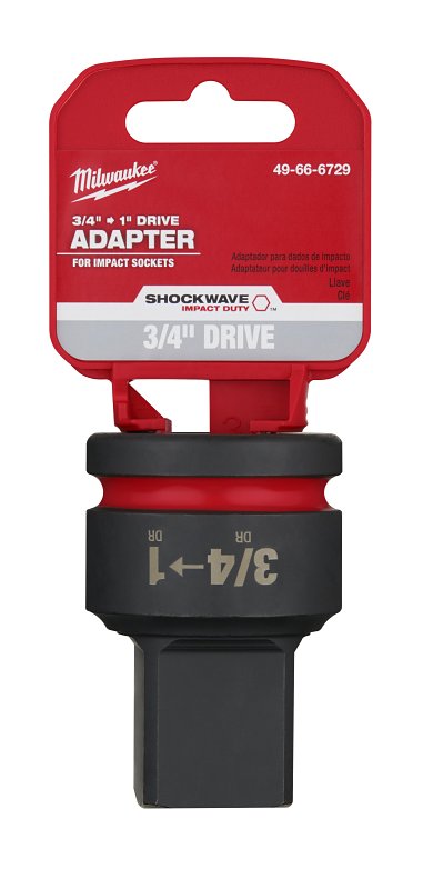 MILWAUKEE Milwaukee SHOCKWAVE Impact Duty 49-66-6729 Impact Adapter, 3/4 in Drive, Square Drive, 1 in Output Drive, 2.48 in L TOOLS MILWAUKEE