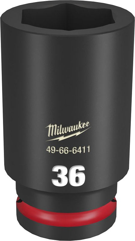 MILWAUKEE Milwaukee SHOCKWAVE Impact Duty Series 49-66-6411 Deep Impact Socket, 36 mm Socket, 3/4 in Drive, Square Drive, 6-Point TOOLS MILWAUKEE