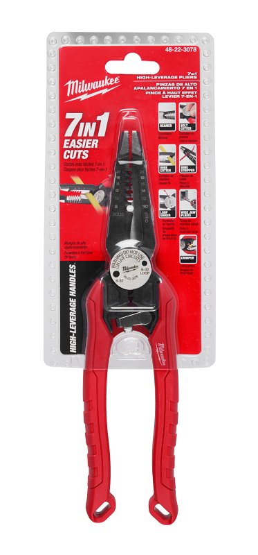 MILWAUKEE ELECTRICAL TO Milwaukee 48-22-3078 Combination Plier, 9 in OAL, High-Leverage Handle ELECTRICAL MILWAUKEE ELECTRICAL TO