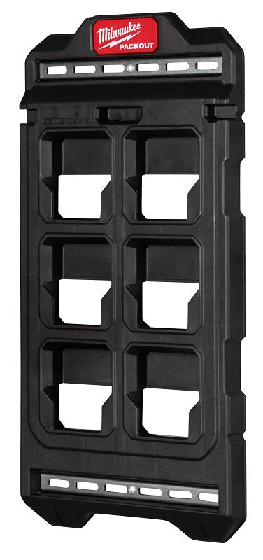 MILWAUKEE ELECTRICAL TO Milwaukee PACKOUT 48-22-8496 Compact Wall Plate, 50 lb Load, 1 in L, 10-1/4 in W, 20 in H, Polymer, Black