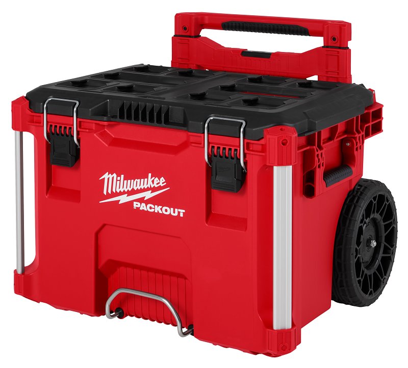 MILWAUKEE ELECTRICAL TO Milwaukee PACKOUT 48-22-8427 Rolling Tool Box, 3450 cu-in, Polypropylene, Red, 18 in L x 22 in W x 19-1/2 in H Outside TOOLS MILWAUKEE ELECTRICAL TO