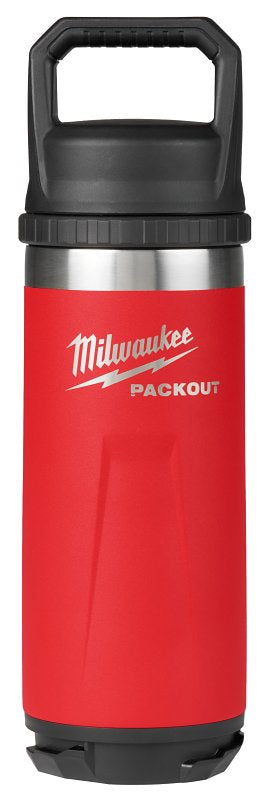 MILWAUKEE ELECTRICAL TO Milwaukee PACKOUT Series 48-22-8382R Insulated Bottle, 18 oz, Stainless Steel, Red HOUSEWARES MILWAUKEE ELECTRICAL TO