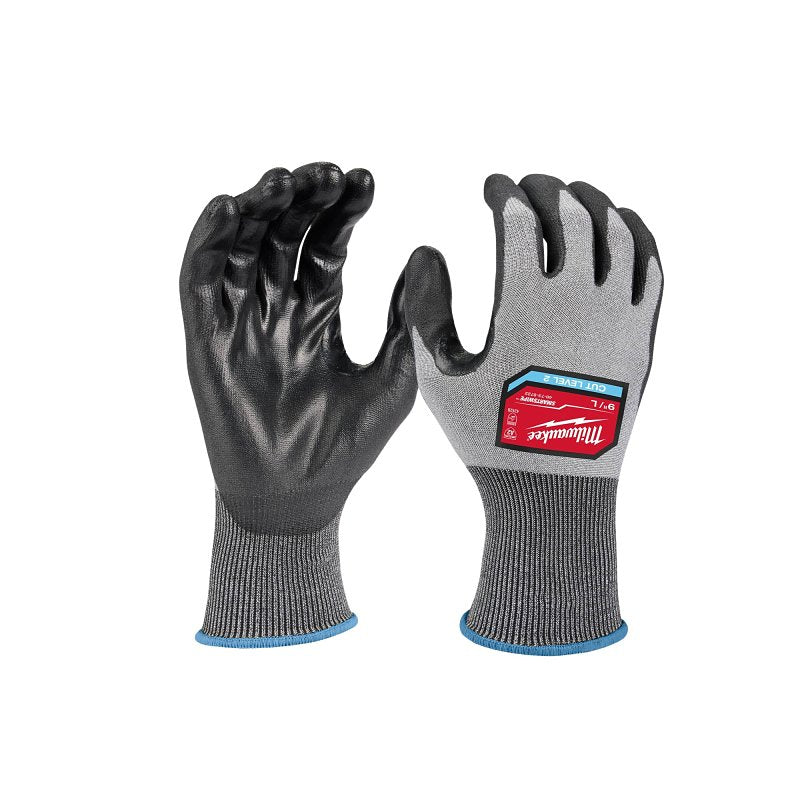 MILWAUKEE ELECTRICAL TO Milwaukee 48-73-8723 Coated Gloves, Unisex, XL, 10.43 in L, Elastic Cuff, Nitrile Coating, Polyurethane, Gray