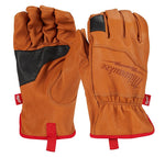 MILWAUKEE ELECTRICAL TO Milwaukee 48-73-0012 Gloves, Unisex, L, Keystone Thumb, Elastic Cuff, Goatskin Leather, Black/Brown/Red