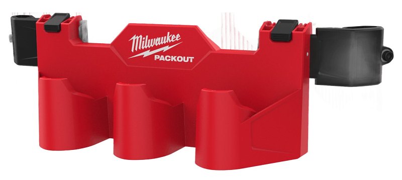 MILWAUKEE ELECTRICAL TO Milwaukee PACKOUT 48-22-8604 Tool Box Battery Rack Attachment, 3-Compartment, ABS/Polycarbonate, Black/Red TOOLS MILWAUKEE ELECTRICAL TO
