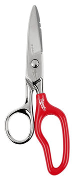 MILWAUKEE ELECTRICAL TO Milwaukee 48-22-4049 Electrician Scissors, 6-1/2 in OAL, 2 in L Cut, Stainless Steel Blade, Extended Handle ELECTRICAL MILWAUKEE ELECTRICAL TO