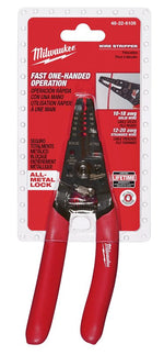 MILWAUKEE ELECTRICAL TO Milwaukee 48-22-6109 Wire Stripper, 7.12 in OAL, 12 to 20 AWG Cutting Capacity, 2 in Jaw Opening, Red/Silver Handle