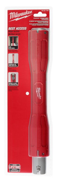 MILWAUKEE ELECTRICAL TO Milwaukee 48-22-7100 Faucet Swap-Out Wrench, Comfort Grip, Long, Slim Handle PLUMBING, HEATING & VENTILATION MILWAUKEE ELECTRICAL TO