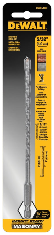 DEWALT DEWALT DWA5100 Drill Bit, 5/32 in Dia, 6 in OAL, 1/4 in Dia Shank, Hex Shank