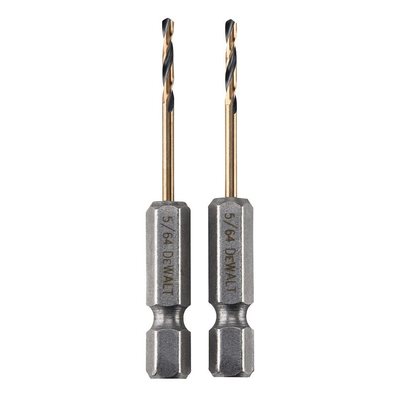 DEWALT DEWALT DWA5005 Drill Bit, 5/64 in Dia, 2-3/16 in OAL, Heavy-Duty, 1/4 in Dia Shank, Hex Shank