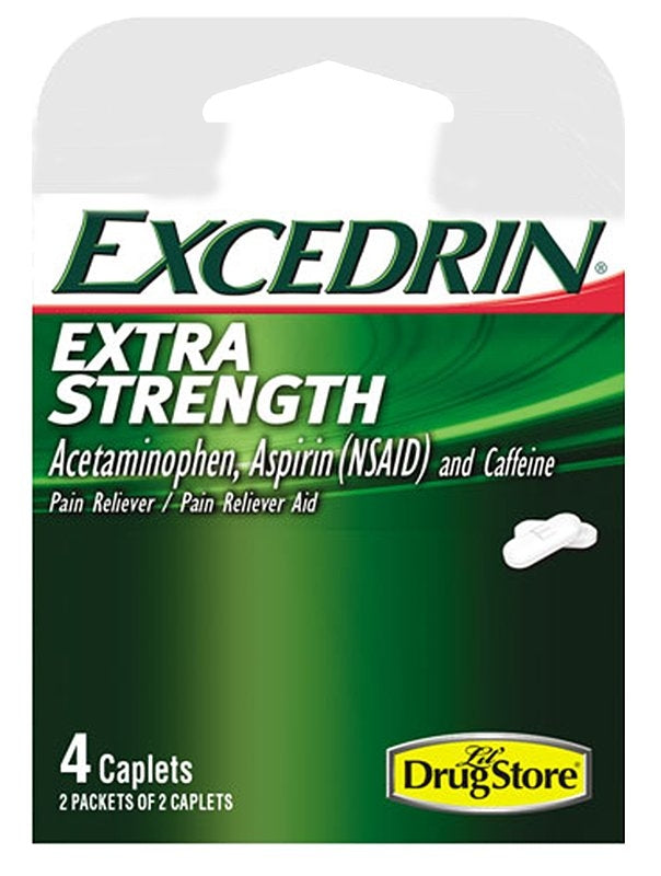 LIL DRUG STORE PRODUCTS Excedrin 97102 Pain Reliever, 4 CT, Tablet