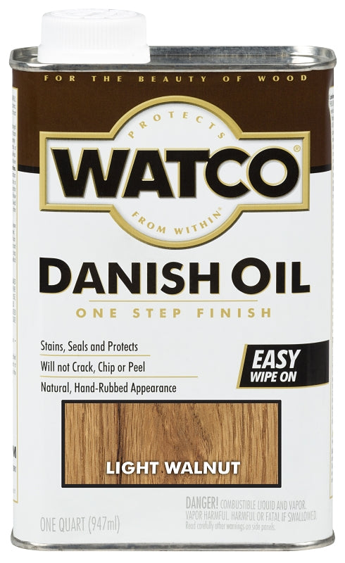WATCO WATCO 65541 Danish Oil, Light Walnut, Liquid, 1 qt Can PAINT WATCO