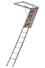 LOUISVILLE LADDER Louisville Elite Series AA2210 Attic Ladder, 7 ft 8 in to 10 ft 3 in H Ceiling, 22-1/2 x 54 in Ceiling Opening, 11-Step