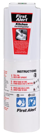 FIRST ALERT First Alert KITCHEN5 Fire Extinguisher, 1.4 lb, Sodium Bicarbonate, 5-B:C Class, Wall