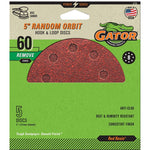 GATOR Gator 3725 Sanding Disc, 5 in Dia, 60 Grit, Coarse, Aluminum Oxide Abrasive, Vented TOOLS GATOR