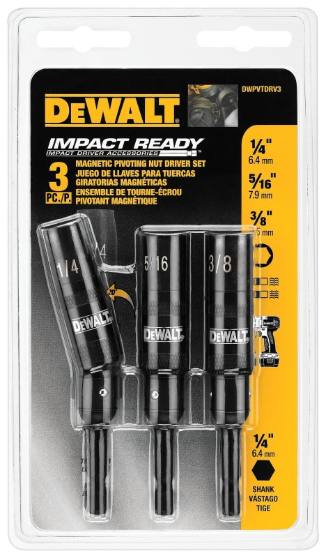 DEWALT DEWALT DWPVTDRV3 Impact Ready Nut Driver Set, 3-Piece, Steel, Magnesium Phosphate
