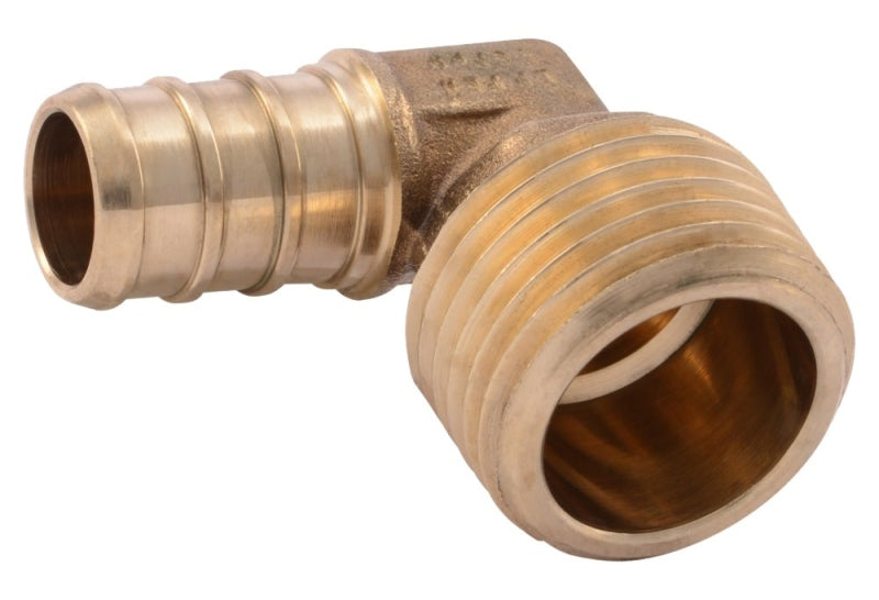 SHARKBITE SharkBite UC280LFA Adapter Pipe Elbow, 1/2 in, Barb x MNPT, 90 deg Angle, Brass, 160 psi Pressure PLUMBING, HEATING & VENTILATION SHARKBITE