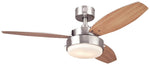 WESTINGHOUSE Westinghouse Alloy Series 7221600 Ceiling Fan, Beech/Wengue Blade, 42 in Sweep, MDF Blade, With Lights: Yes ELECTRICAL WESTINGHOUSE