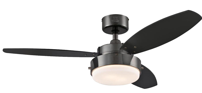 WESTINGHOUSE Westinghouse 7221500 Ceiling Fan, Black Blade, 42 in Sweep, MDF Blade