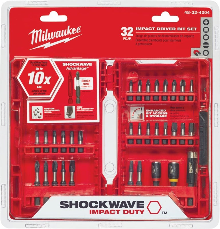 MILWAUKEE Milwaukee 48-32-4004 Drive Bit Set, 32-Piece, Heavy-Duty, Steel