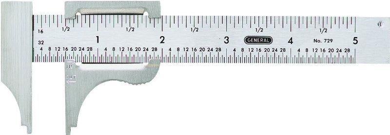 GENERAL General 729 Slide Caliper, 0 to 4 in, SAE Graduation, Stainless Steel TOOLS GENERAL