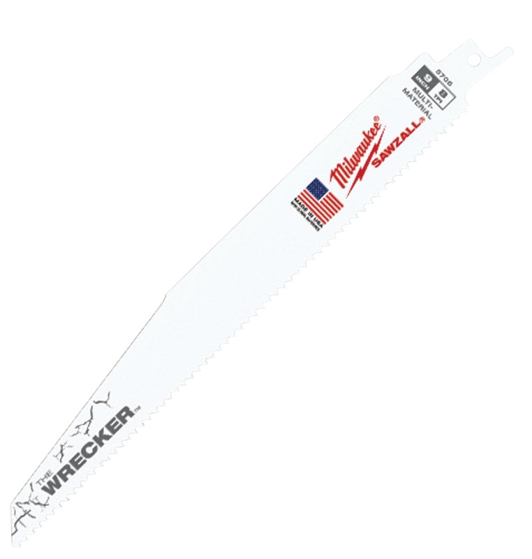 MILWAUKEE Milwaukee 48-00-5706 Reciprocating Saw Blade, 1 in W, 9 in L, 8 TPI, Bi-Metal Cutting Edge TOOLS MILWAUKEE