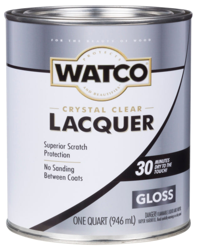 WATCO WATCO 63041 Lacquer, Gloss, Liquid, Clear, 1 qt, Can