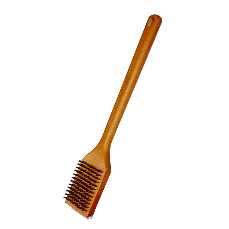 MR BAR-B-Q PRODUCTS Mr. BAR-B-Q 60318Y Grill Brush with Scraper, Stainless Steel Bristle, Wood Handle