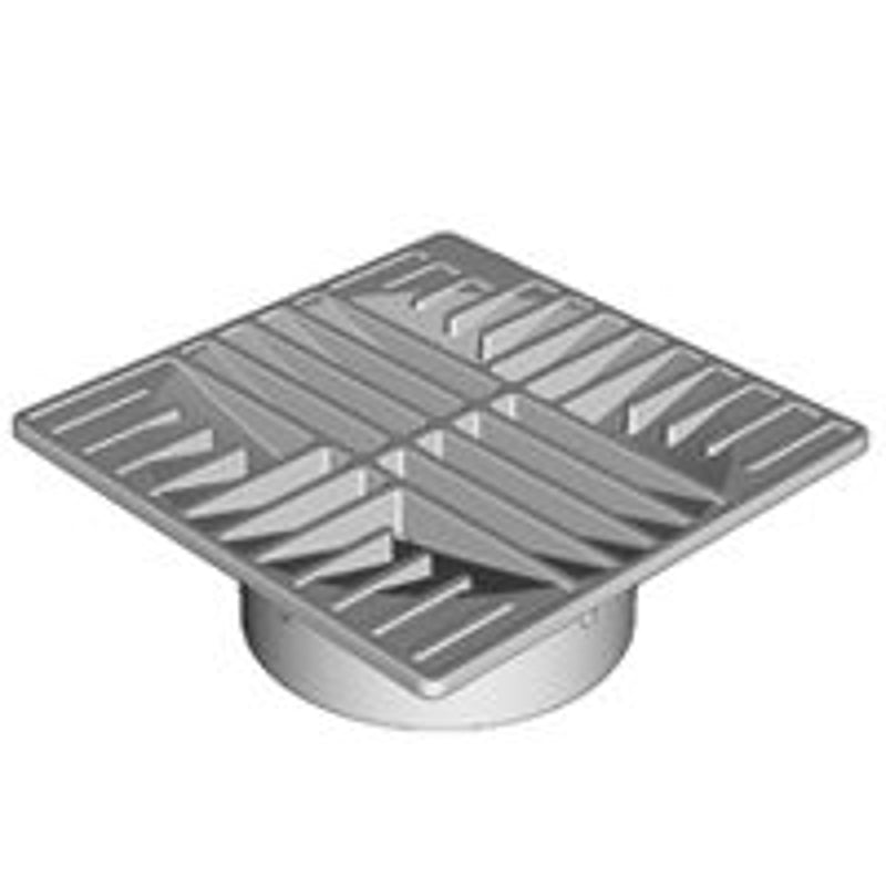 DRAINTECH DrainTech 0642SDB Drop-In Drain Grate, 6 in Dia, 5-7/8 in L, 5-7/8 in W, Square, 1/4 in Grate Opening, Polyethylene
