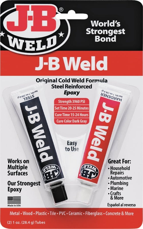 J-B WELD J-B Weld 8265S 2-Part Cold Weld Epoxy, Dark Gray, Solid, 2 oz Tube PAINT J-B WELD