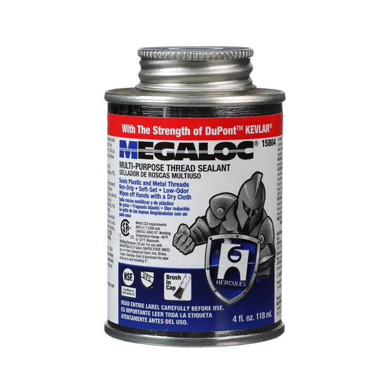 HERCULES Hercules Megaloc 15804 Thread Sealant, 4 oz, Can, Paste, Blue