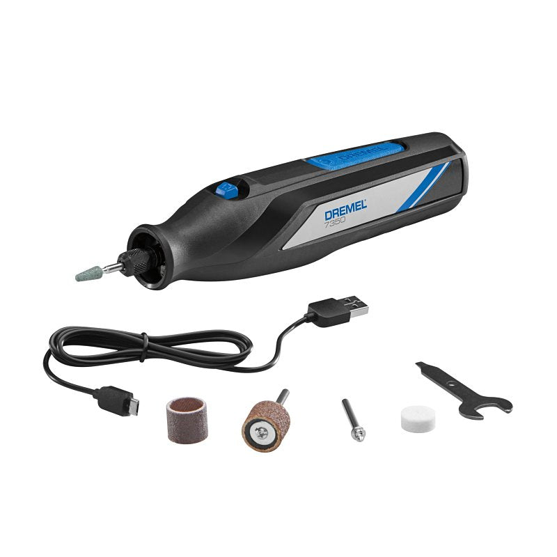 S-B POWER TOOL Dremel 7350-5 Cordless Rotary Tool Kit, Battery Included, 4 V, 2 Ah, 12,000 rpm Speed, 1-Speed