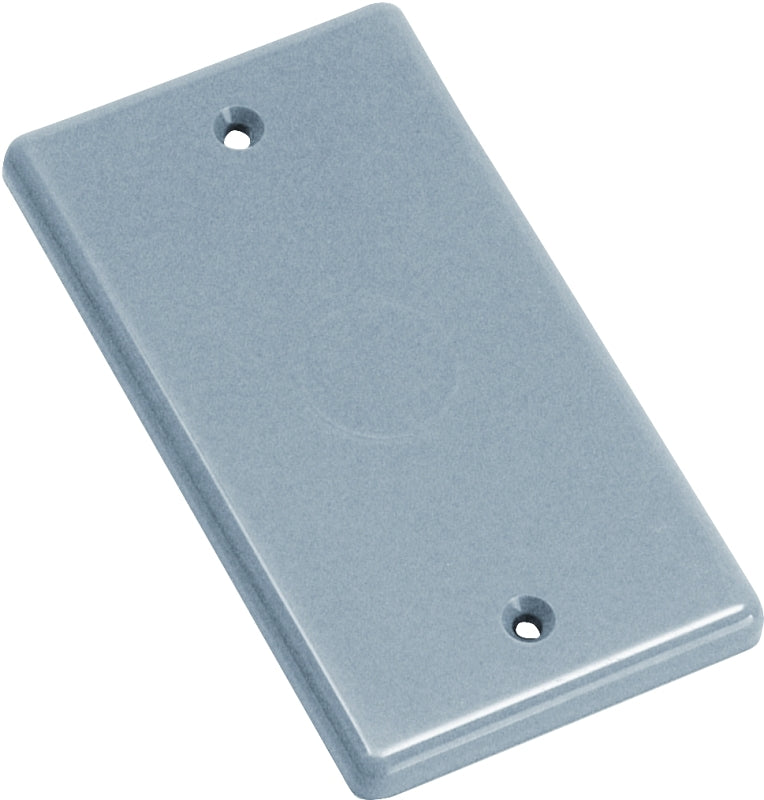 CARLON Carlon HB1BL Handy Box Cover, 4-5/16 in L, 2-3/8 in W, Rectangular, 1-Gang, Polycarbonate, Gray