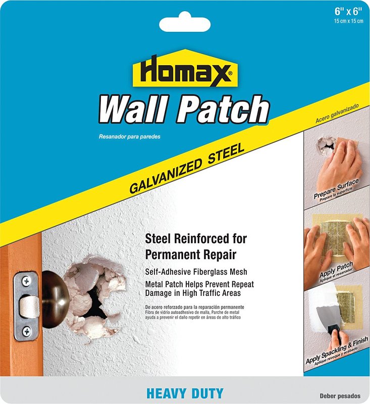 HOMAX Homax 5506 Wall Patch, 6 in L, 6 in W, Fiberglass/Steel, Galvanized