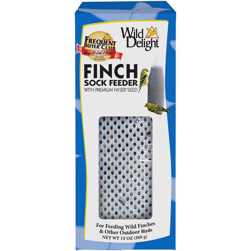 WILD DELIGHT Wild Delight 383040 Finch Sock Feeder with Nyjer Seed Wild Bird Food, Straight, Seed, 13 oz Box PET & WILDLIFE SUPPLIES WILD DELIGHT