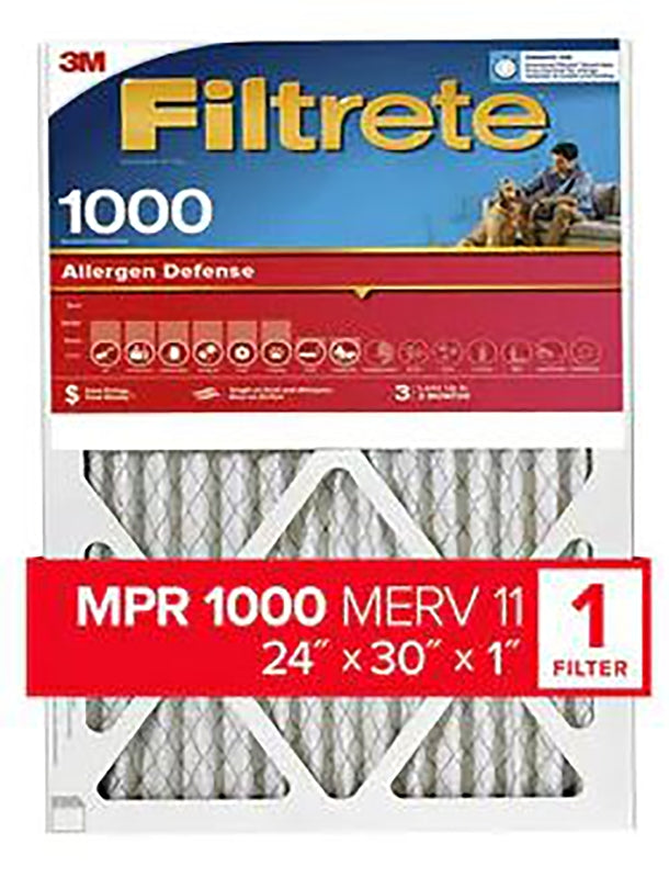 FILTRETE Filtrete AL13-4 Air Filter, 24 in L, 30 in W, 11 MERV, 1000 MPR, Polypropylene Frame PLUMBING, HEATING & VENTILATION FILTRETE