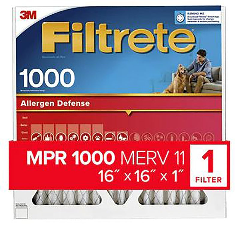 FILTRETE Filtrete AL16-4 Air Filter, 16 in L, 16 in W, 11 MERV, 1000 MPR, Polypropylene Frame PLUMBING, HEATING & VENTILATION FILTRETE   