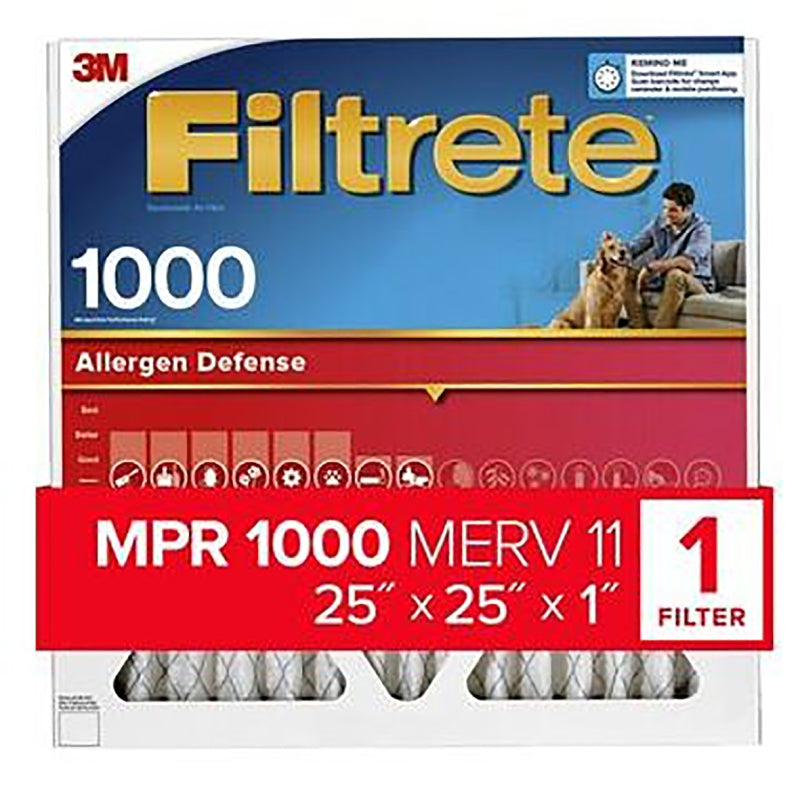 FILTRETE Filtrete AL15-4 Air Filter, 25 in L, 25 in W, 11 MERV, 1000 MPR, Polypropylene Frame