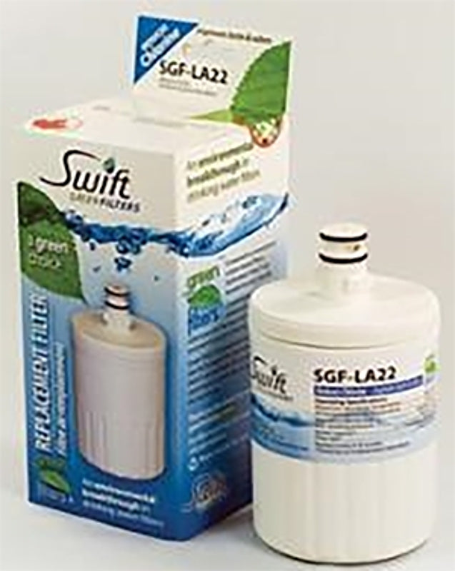 SWIFT GREEN FILTERS Swift Green Filters SGF-LA22 Refrigerator Water Filter, 3-1/4 in Dia, 5-1/4 in, 0.5 gpm