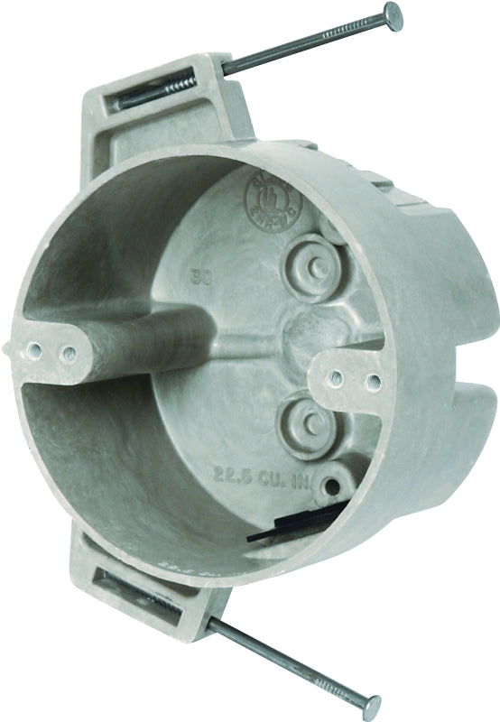 ALLIED MOULDED PRODUCTS fiberglassBOX 9351-NK Ceiling Box, Nail Mounting, 4 in W, 4 in D, 2-7/16 in H, Thermoset Fiberglass, Beige/Tan ELECTRICAL ALLIED MOULDED PRODUCTS