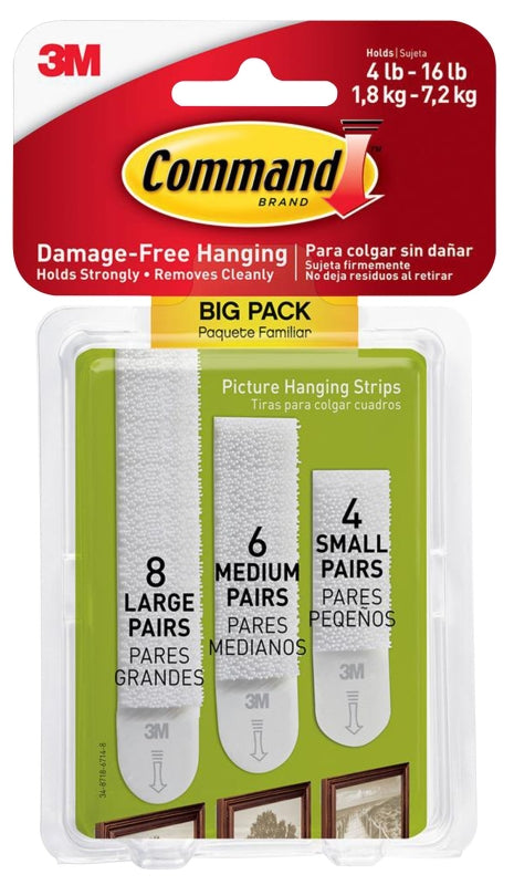 COMMAND 3M 17211-BPES Assorted Picture Hanging Strips, White HARDWARE & FARM SUPPLIES COMMAND
