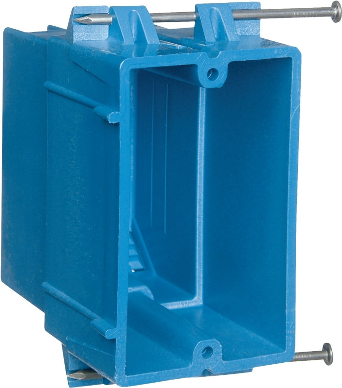 CARLON Carlon BH122A-UPC Outlet Box, 22 cu-in, 1-Gang, PVC, Blue, Nail