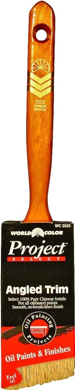 LINZER Linzer WC2522-2 Paint Brush, Walnut/White, Wood Handle, 2 in W, 2-1/2 in L Bristle, China Bristle, Sash Handle