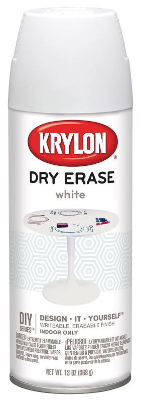 KRYLON Krylon K03942000 Dry Erase Spray Paint, White, 11.5 oz