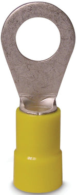 GB Gardner Bender 20-108 Ring Terminal, 600 V, 12 to 10 AWG Wire, 1/4 to 3/8 in Stud, Vinyl Insulation, Copper Contact, Yellow