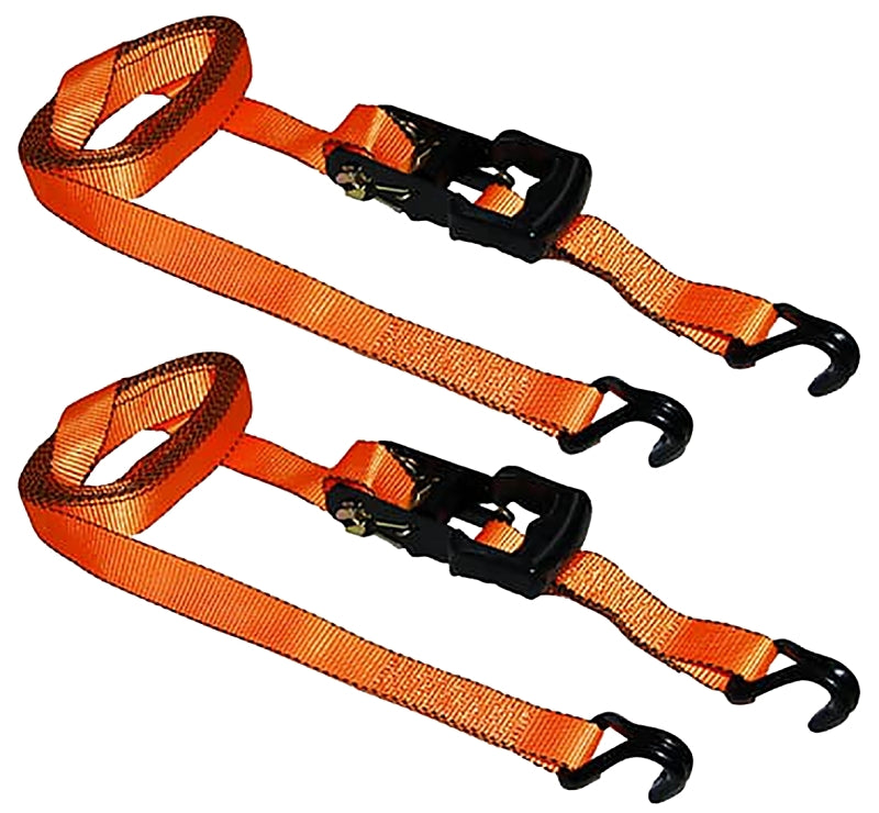 ANCRA Ancra SL81 Tie-Down Strap, 1-1/4 in W, 15 ft L, Polyester, Orange, 700 lb Working Load, J-Hook End AUTOMOTIVE ANCRA